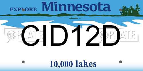 CID12D Minnesota License Plate