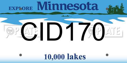 CID170 Minnesota License Plate