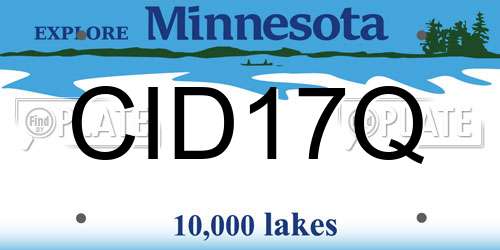 CID17Q Minnesota License Plate