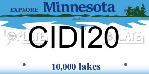 CIDI20 Minnesota License Plate