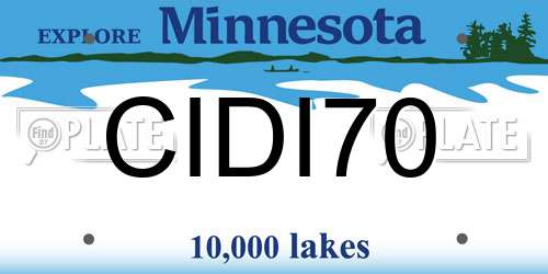 CIDI70 Minnesota License Plate