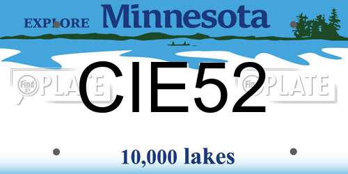 CIE52 Minnesota License Plate