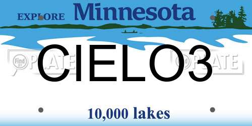 CIELO3 Minnesota License Plate