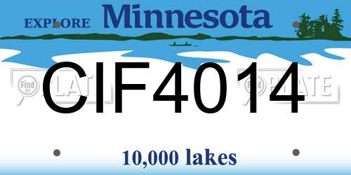 CIF4014 Minnesota License Plate
