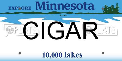 CIGAR Minnesota License Plate