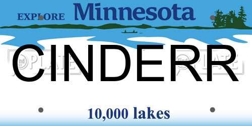 CINDERR Minnesota License Plate