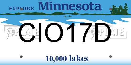 CIO17D Minnesota License Plate
