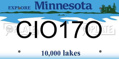 CIO17O Minnesota License Plate
