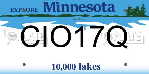 CIO17Q Minnesota License Plate
