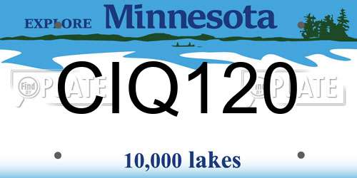 CIQ120 Minnesota License Plate