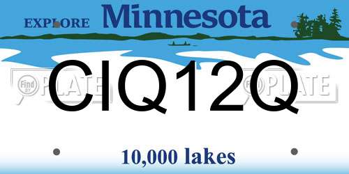 CIQ12Q Minnesota License Plate
