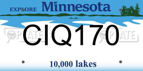 CIQ170 Minnesota License Plate