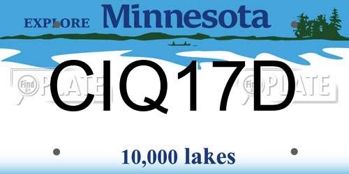 CIQ17D Minnesota License Plate