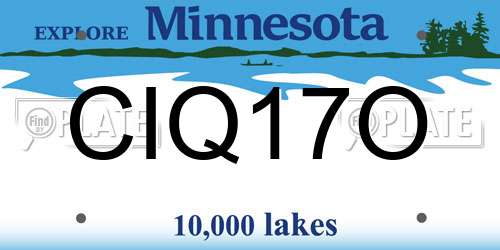 CIQ17O Minnesota License Plate