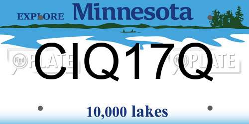 CIQ17Q Minnesota License Plate