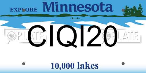 CIQI20 Minnesota License Plate