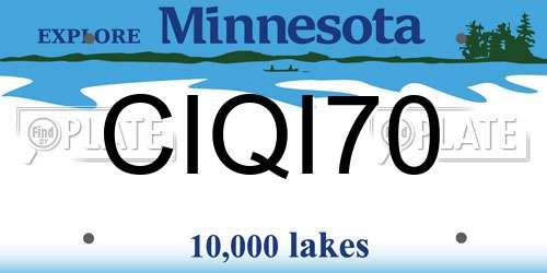 CIQI70 Minnesota License Plate