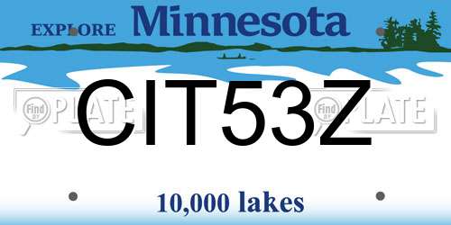 CIT53Z Minnesota License Plate