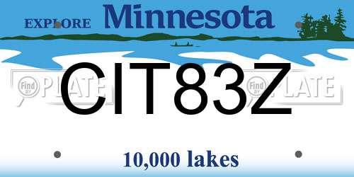 CIT83Z Minnesota License Plate