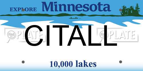 CITALL Minnesota License Plate