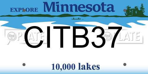 CITB37 Minnesota License Plate