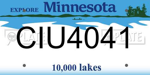 CIU4041 Minnesota License Plate