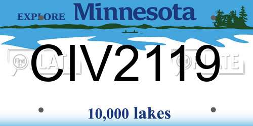 CIV2119 Minnesota License Plate