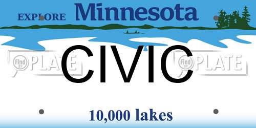 CIVIC Minnesota License Plate