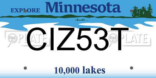 CIZ53T Minnesota License Plate