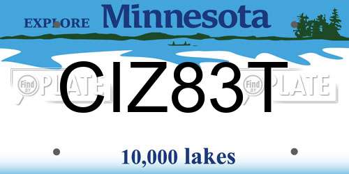 CIZ83T Minnesota License Plate