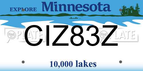 CIZ83Z Minnesota License Plate