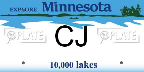 CJ Minnesota License Plate