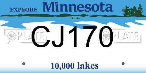 CJ170 Minnesota License Plate