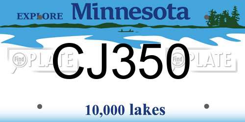 CJ350 Minnesota License Plate