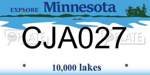CJA027 Minnesota License Plate