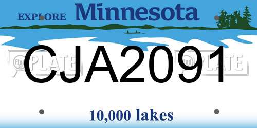 CJA2091 Minnesota License Plate
