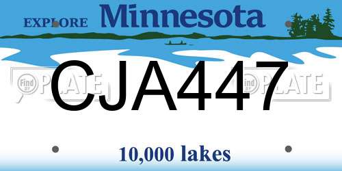 CJA447 Minnesota License Plate