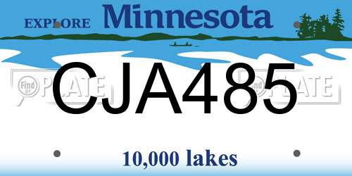 CJA485 Minnesota License Plate