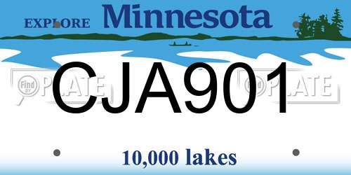 CJA901 Minnesota License Plate
