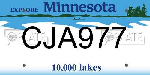 CJA977 Minnesota License Plate