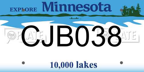 CJB038 Minnesota License Plate