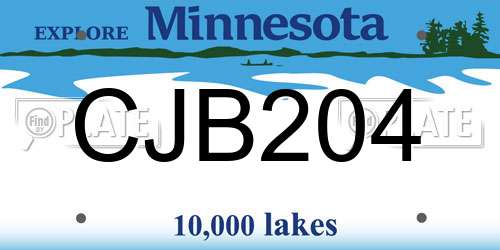 CJB204 Minnesota License Plate