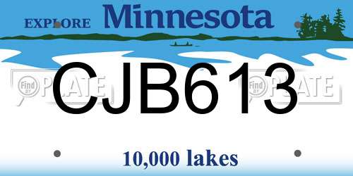 CJB613 Minnesota License Plate