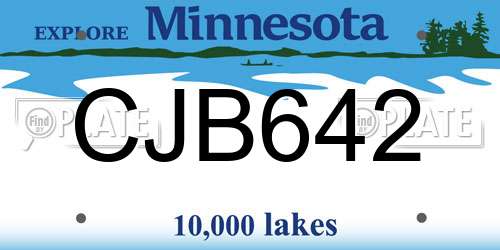 CJB642 Minnesota License Plate
