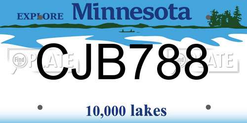 CJB788 Minnesota License Plate