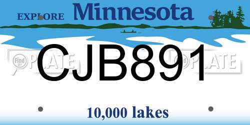 CJB891 Minnesota License Plate