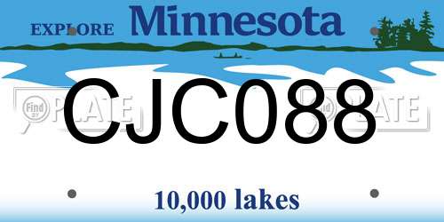 CJC088 Minnesota License Plate