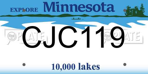 CJC119 Minnesota License Plate