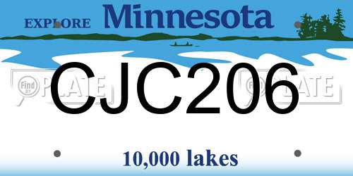 CJC206 Minnesota License Plate