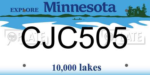 CJC505 Minnesota License Plate